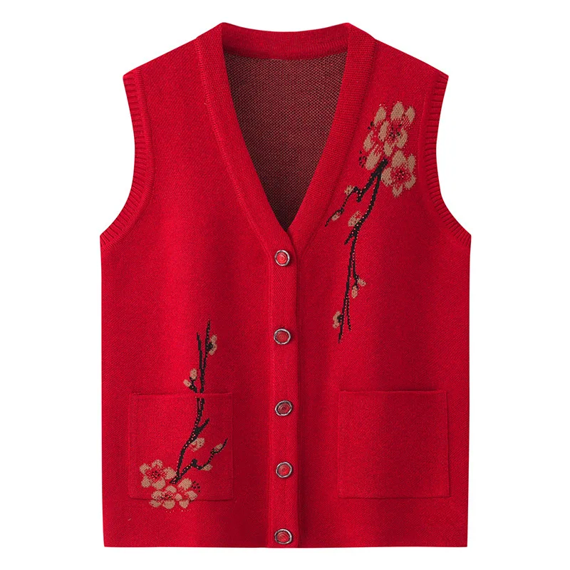 

Осень-зима женский вязаный свитер жилет новая мода однобортная куртка без рукавов с v-образным вырезом женский свитер кардиган жилет