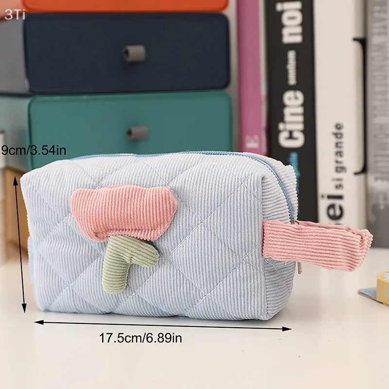 Borsa per cosmetici in velluto a coste Tulip Borsa da viaggio portatile per matite di grande capacità Custodia per organizer Borsa per trucco Borsa per il lavaggio Borsa da toilette