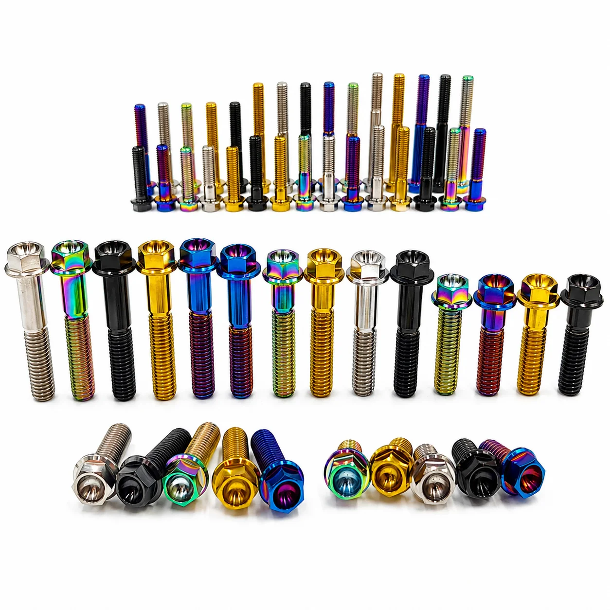 

M8 Titanium Flange Bolt 15mm 25mm 30mm 45mm Hex Head Screws Anodized Lightweight Motorcycle Bicycle Fasteners