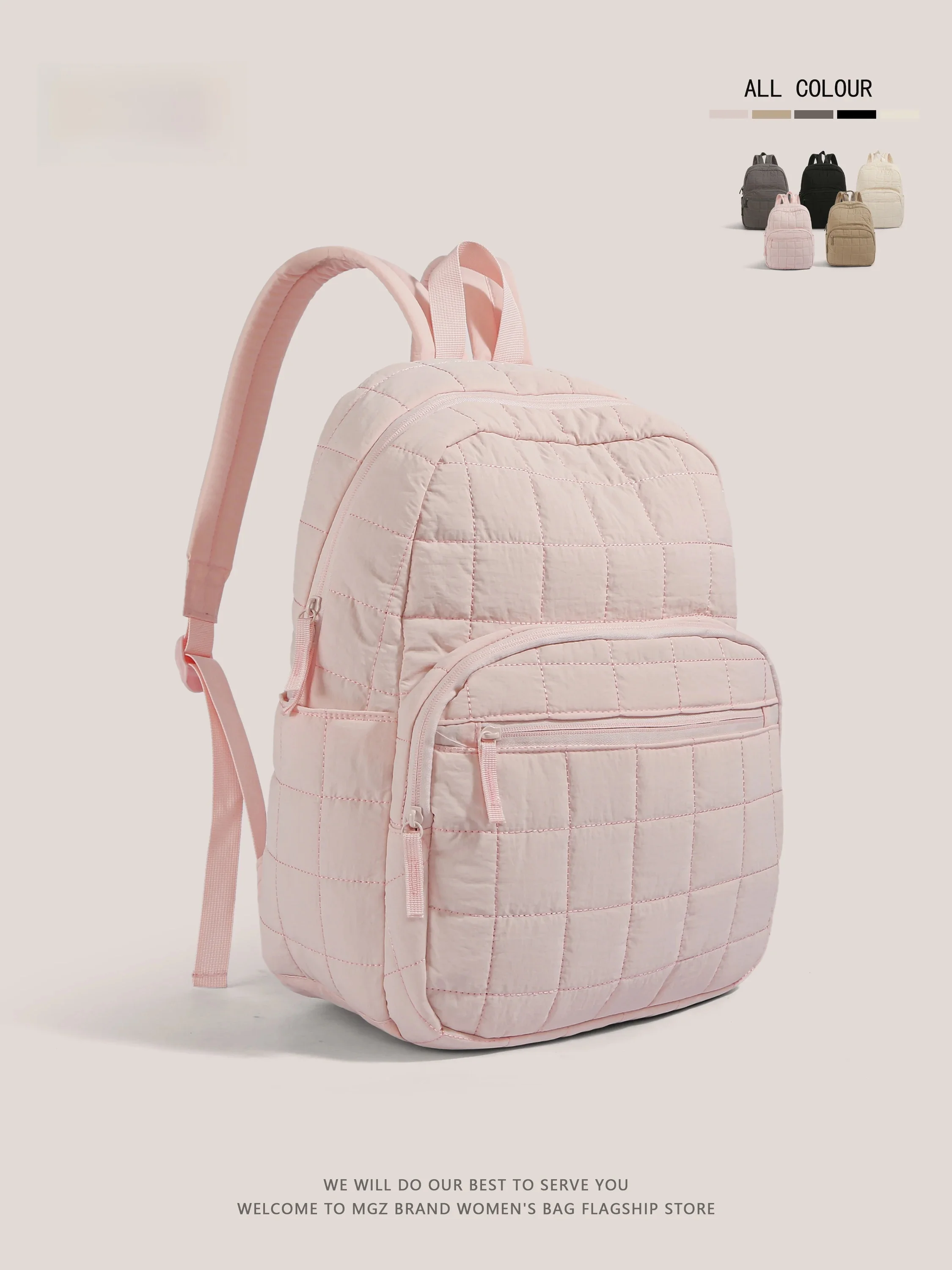 MGZ Children's Backpack Primary School High School Pure Color Double Shoulder Bag for Students And Teenagers Casual Simple Style