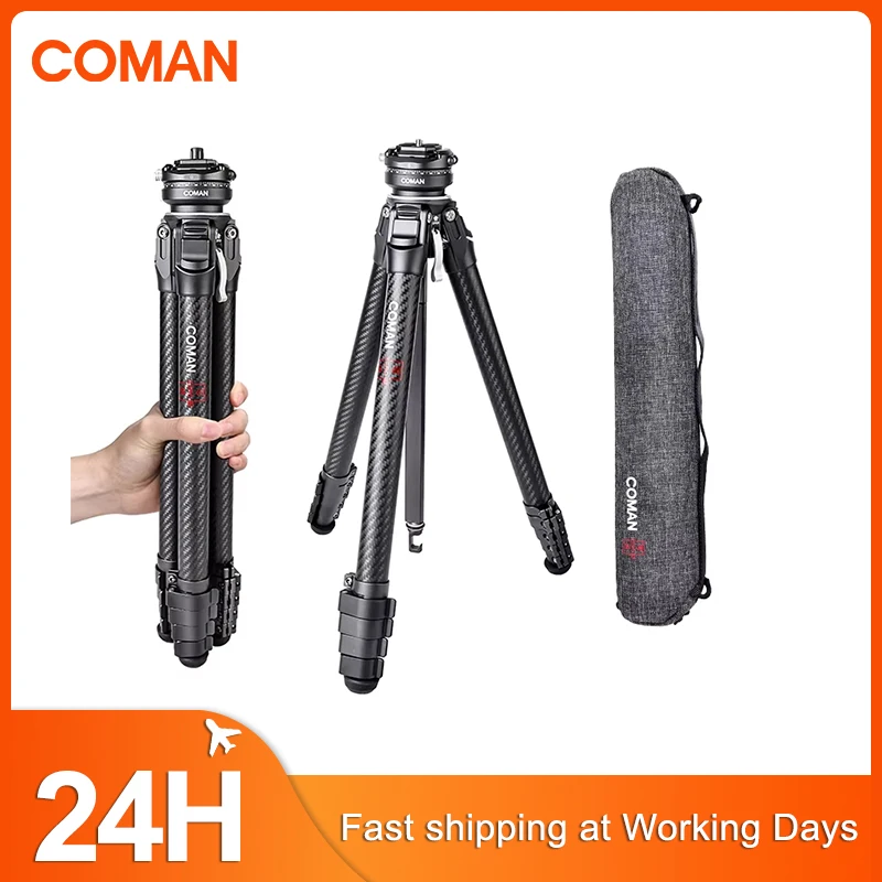 

COMAN Zero Series F38 Y V Full Carbon Fiber Tripod Lightweight Travel Stand With Quick Release Plate For DSLR Camera Phone Mount