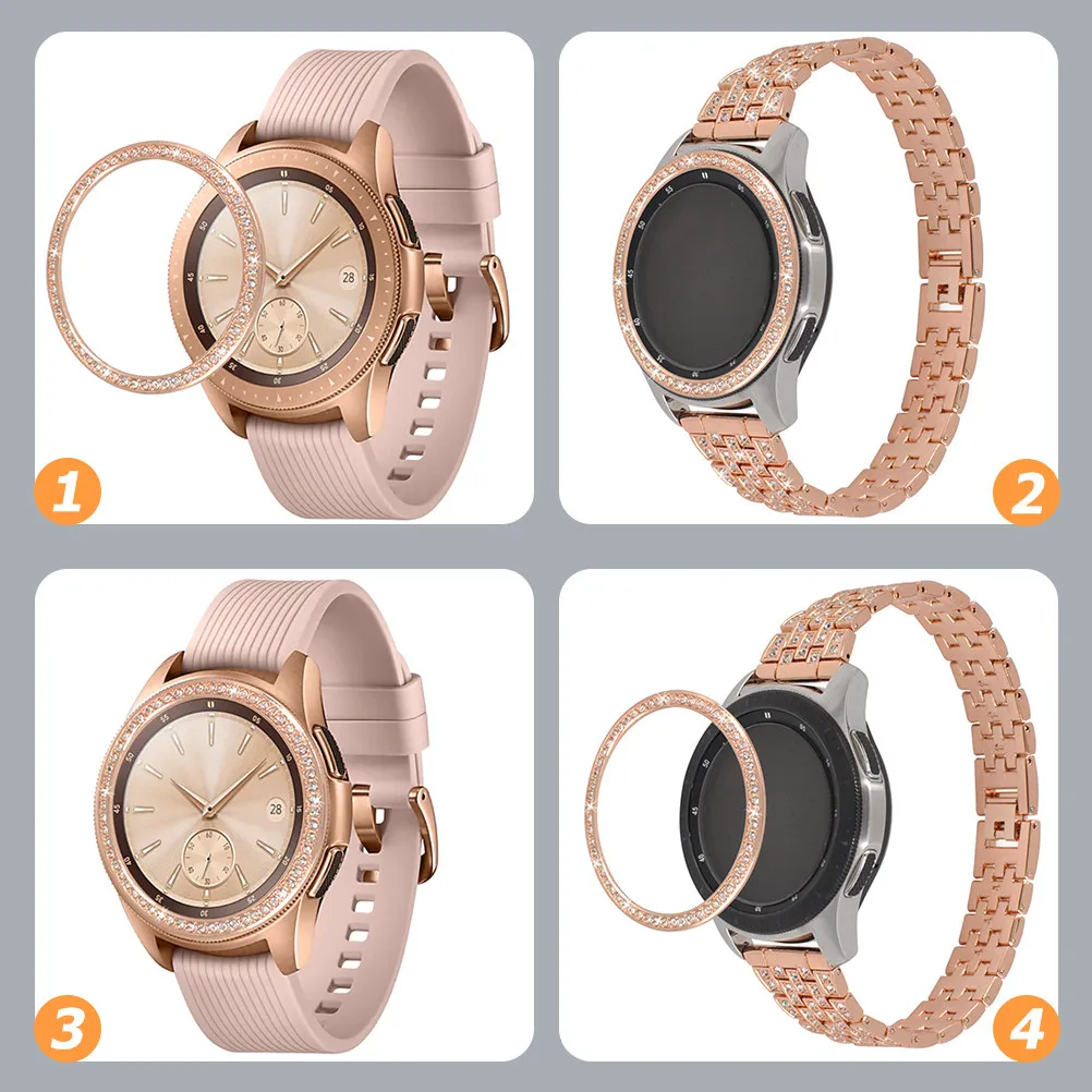 

Декоративное металлическое кольцо-накладка Bling с бриллиантами для смарт-часов 42 мм, стильное, блестящее, аксессуар для смарт-часов