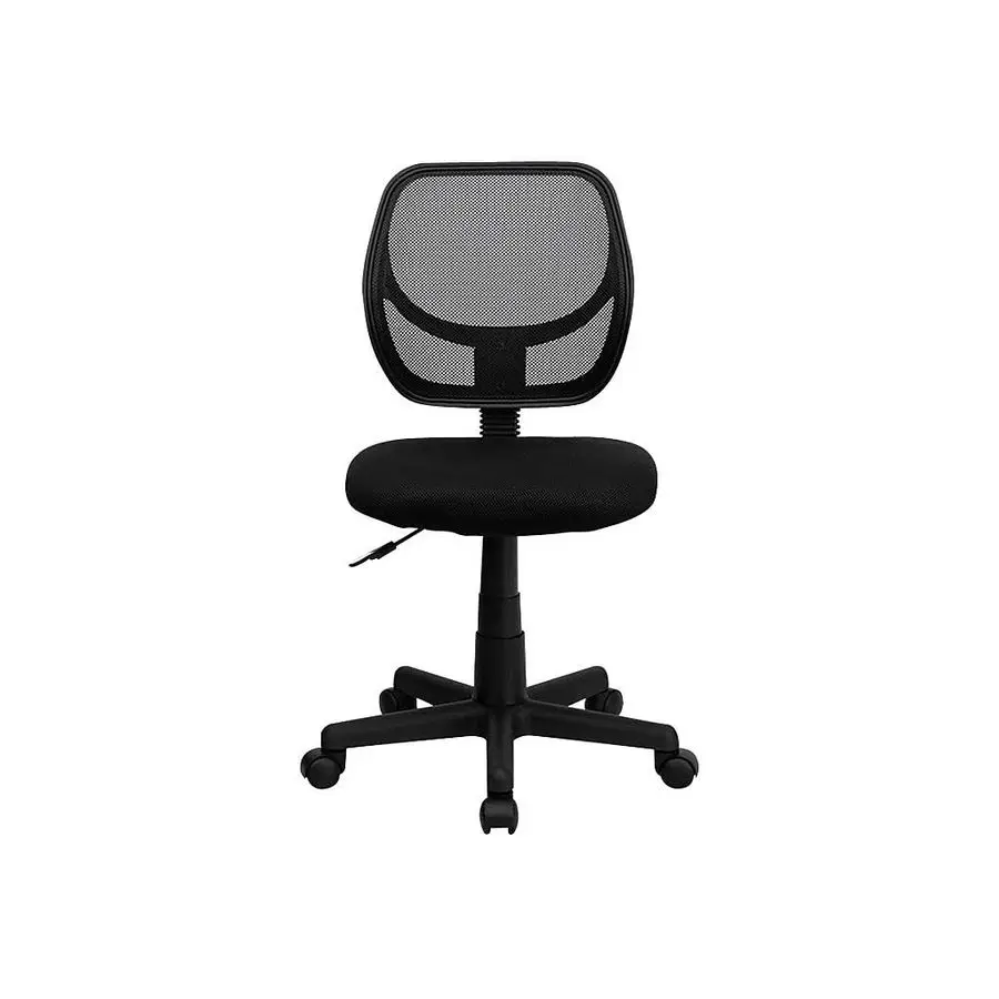 Neri Low Back Black Mesh Swivel Task Office Chair with Curved Square Back