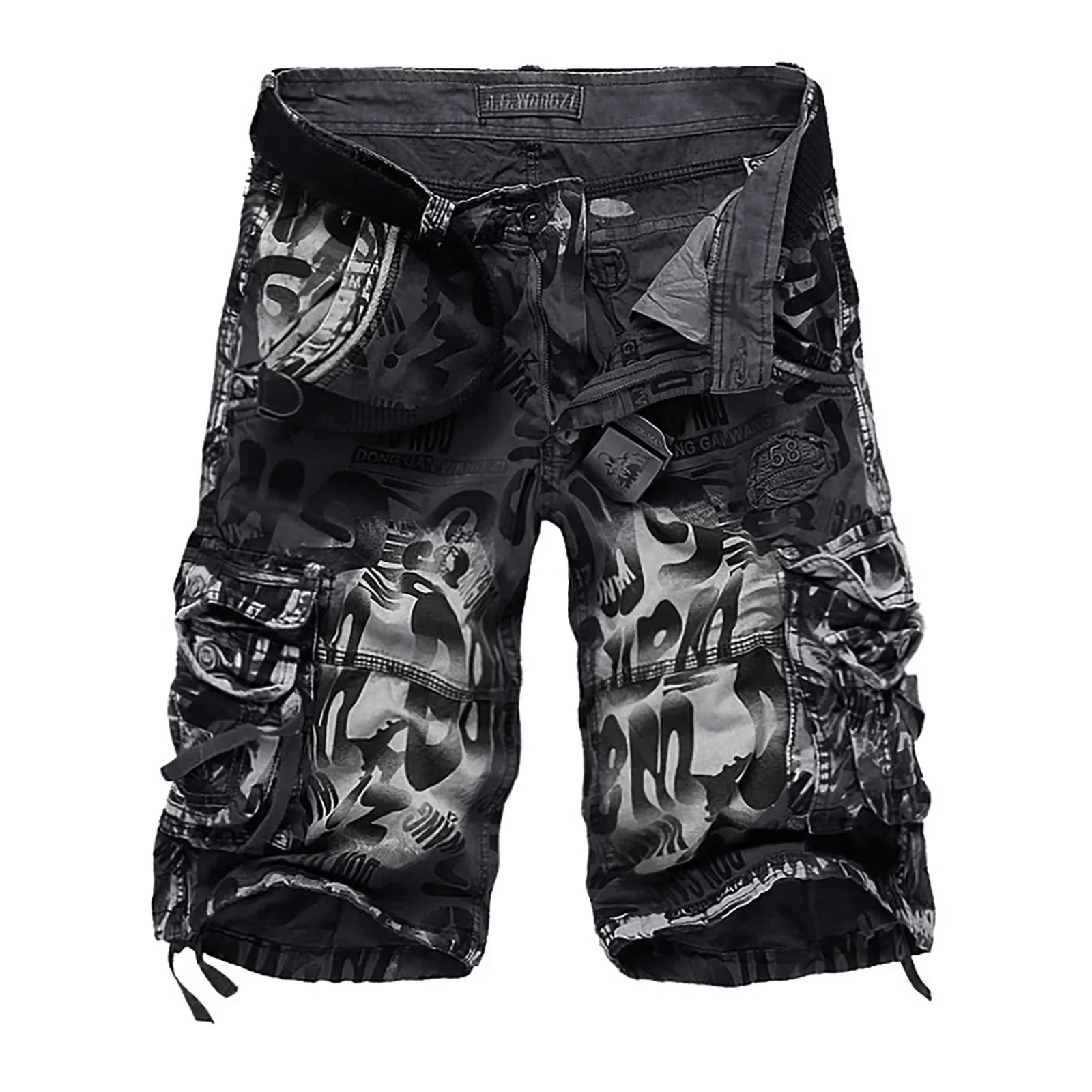 

Men'S Camo Cargo Shorts Relaxed Fit Pocket Outdoor Cargo Shorts High Street Trousers Cotton Big Size Oversized Trousers