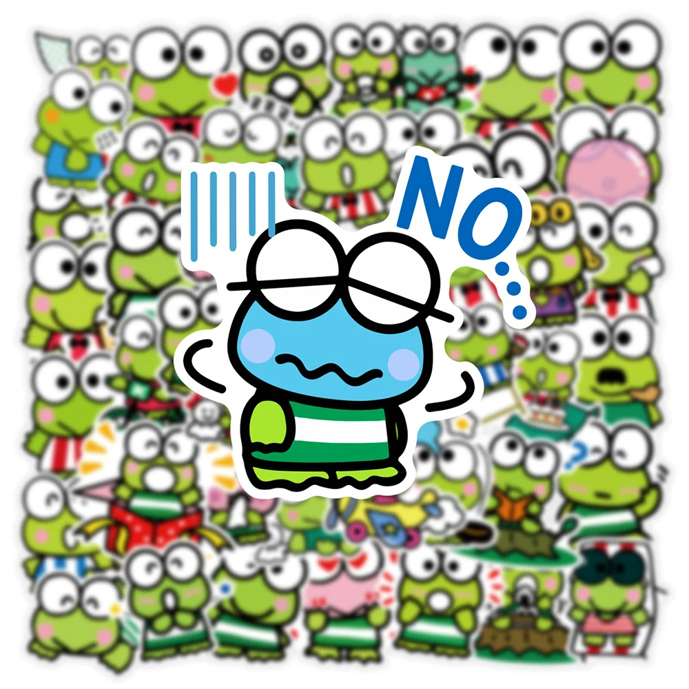 10/30/50pcs Cute Sanrio Cartoon Kero Kero Keroppi Stickers Frog Decals Scrapbook Fridge Laptop Phone Decoration Sticker Kids Toy