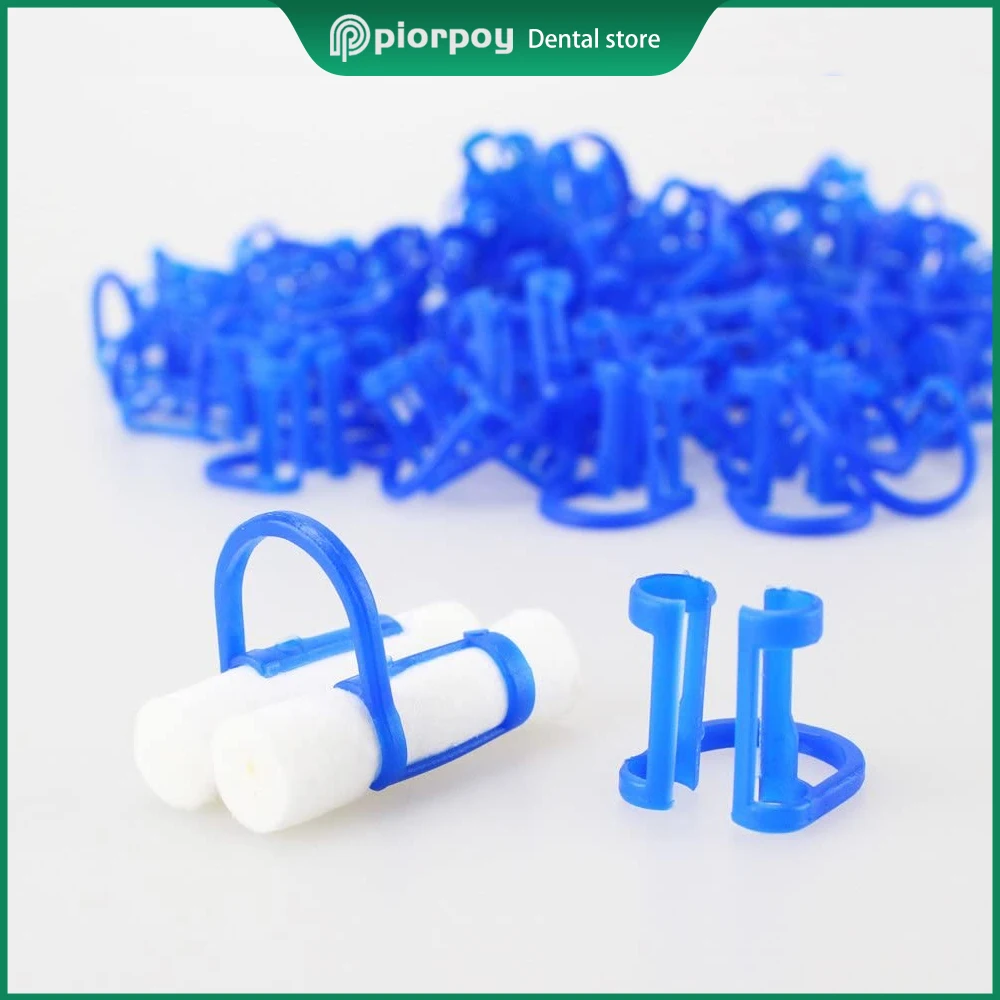 

PIORPOY 20 Pcs Dental Cotton Roll Holder Disposable Blue Clip For Dentist Supplies Dentistry Products Oral Care Teeth Whitening