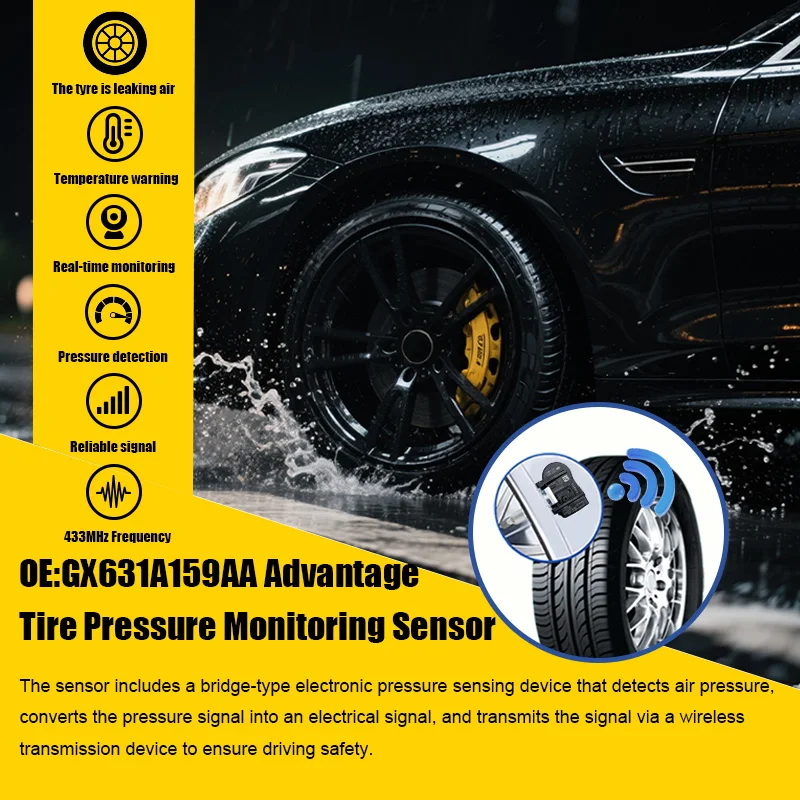 433MHz TPMS Tire Pressure Sensor GX631A159AA GX63-1A159-AA Replacement For Land Rover Discovery Sport Jaguar F-Pace E-Pace