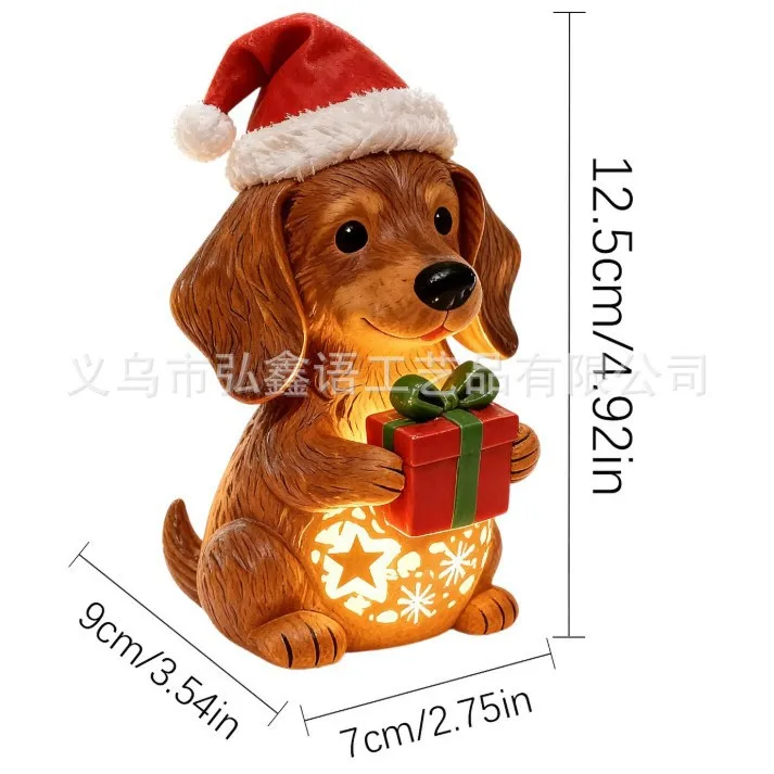 

Christmas Cute Puppy Night Light - Soft LED Cartoon Animal Figurine, Home Desktop Holiday Decor Ornament