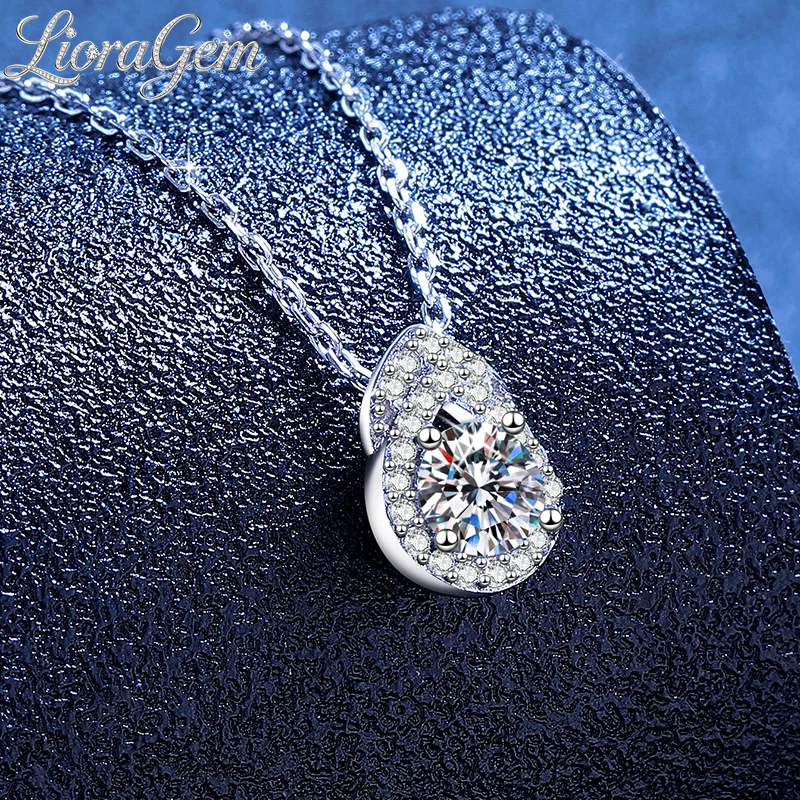 LioraGem Moissanite Gourd Pendant, Niche Moissanite Versatile Collarbone Necklace Platinum PT950 Stamp Party Charm Jewelry