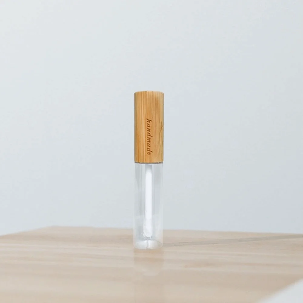 With Brush Mascara Container Bamboo Lid Vials Bottle Lip Gloss Tube Eyeliner Packing Refillable Bottle Eyelashes Tube Women