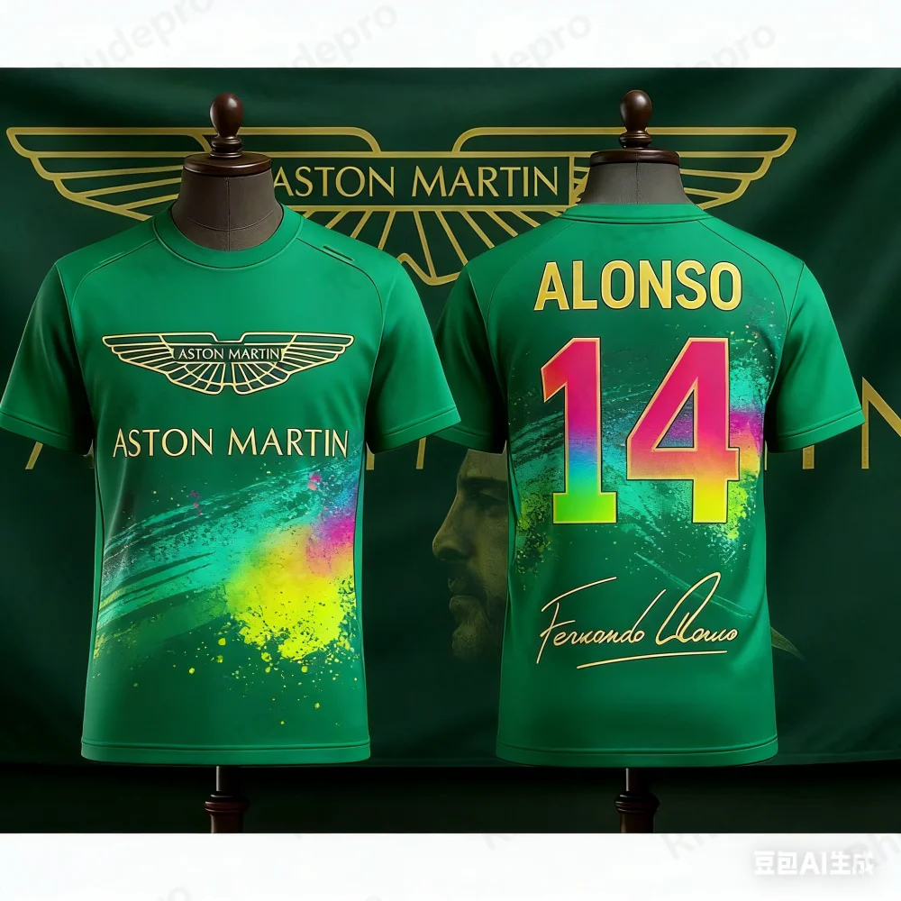 

Aston Martin T-shirt Canadian Racers Lance Stroll 18 ALONSO 14 T Shirt Motorcycle Jersey Short-sleeved Sport Special Edition