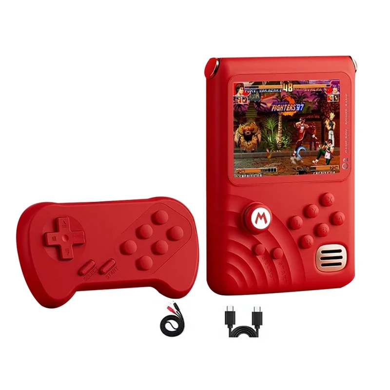 Game Console With Power Bank 3.5-Inch IPS Screen 6000 Mah 16-Bit 10000 Games Arcade Machine-Red Durable Easy To Use