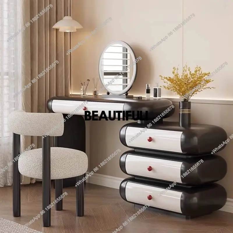 

Wooden White Black Vanity Table Nordic Aesthetic Luxury Organizer Dresser Europa Space Saving Tavolo Trucco Home Furniture