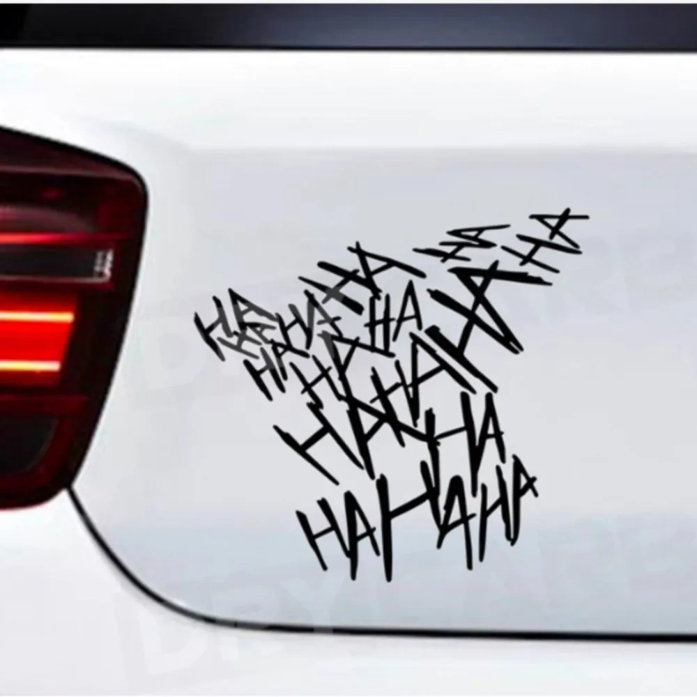 Hahaha Joker Maniacal Laughter Art Car Sticker Car Bumper Helmet Body Sticker Vehicle Reflective Decals Decor DIY Modifications