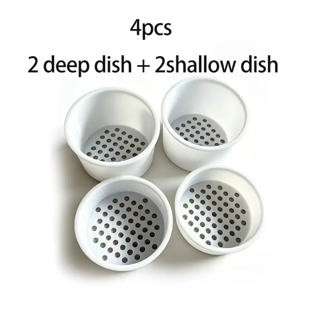2/4pcs Plastic Seed Sprouting Trays Shallow Disc Soil Free Sprout Growing Trays For Wide Mouth Jars Drain Hole Deep Tray