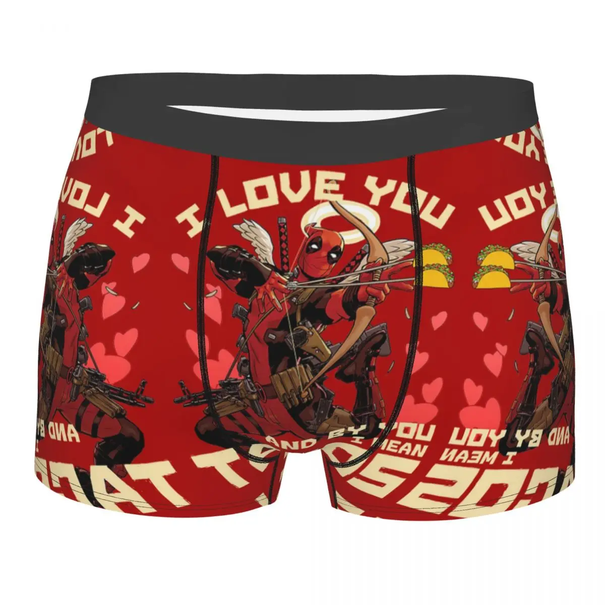 Custom Deadpool Taco Cupid Underwear Men Stretch Boxer Briefs Shorts Panties Soft Underpants For Homme