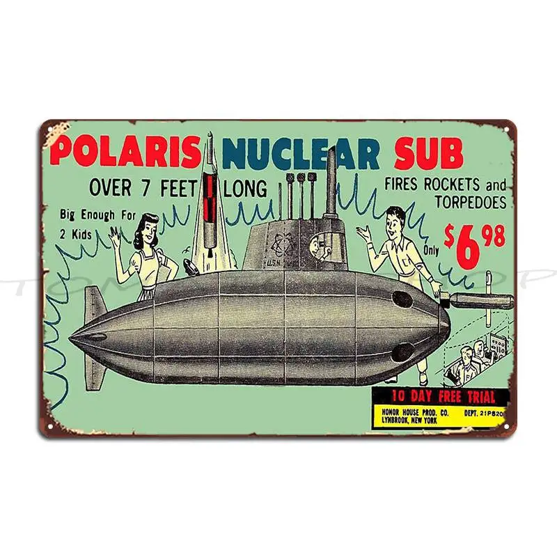 Uss Nautilus Nuclear  Metal Plaque Poster Living Room Personalized Wall Decor Garage Decoration Designing  Tin Sign Poster