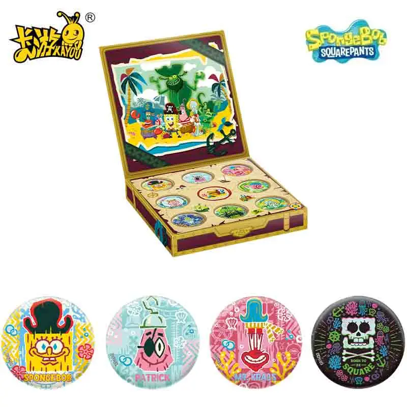 KAYOU SpongeBob SquarePants Badge Treasure Badge Series Genuine Original Animation Cartoon Collection Card Peripheral Toy Gifts
