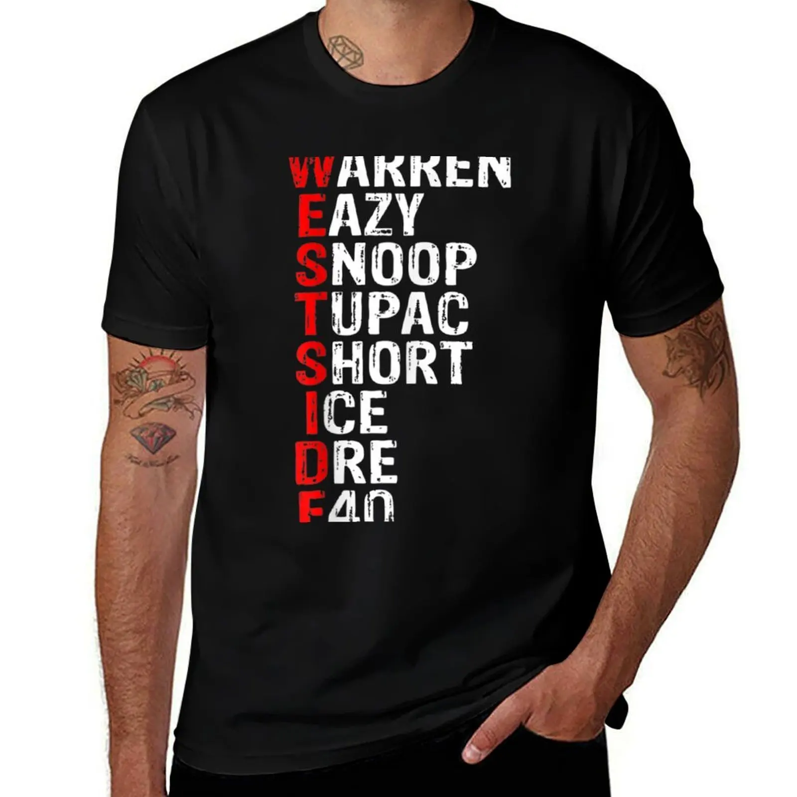 Westside Hip Hop Rap Music Legends T-Shirt Street Fashion Casual Tee Shirt T-Shirt
