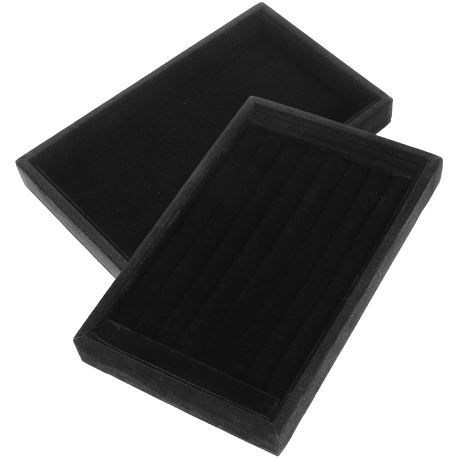 

2 Pcs Display Ring Holder Ring Case Black Small ganizer for Rings Rings Display Tray Earrings Storage Selling Tray