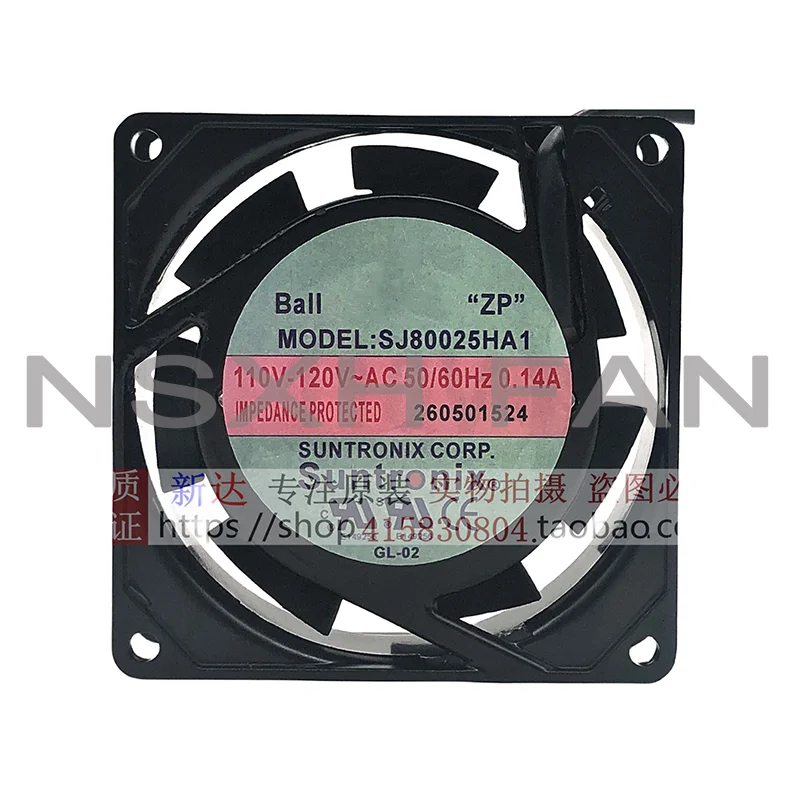 NEW  SJ80025HA2 HA1 8025 110V-120V 0.14A 8025 Ball Bearing System Enclosure Cooling Fan