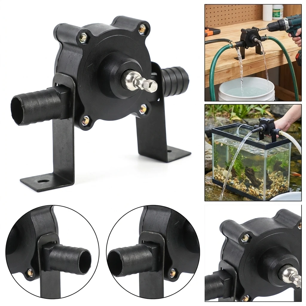 

Electric Drill Driven Pump, Portable Self-priming Liquid Transfer Pump for Water Diesel Oil, Home Garden Outdoor Tool