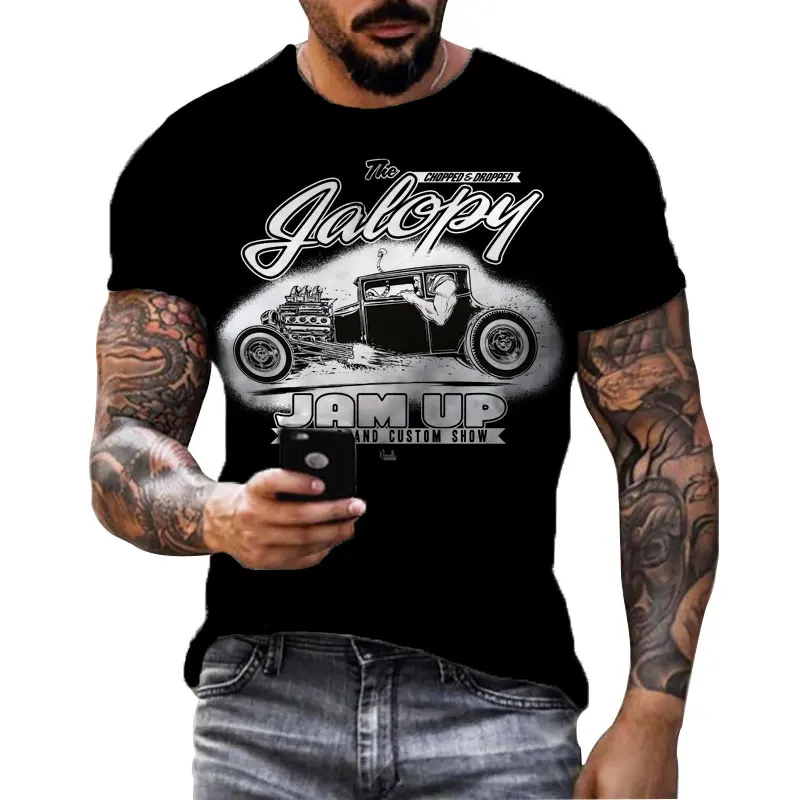 Gorący motocykl T-shirt męski motocyklista 3d Print Vintage z krótkim rękawem 1976 koszulka koszulka odzież wyścigowa