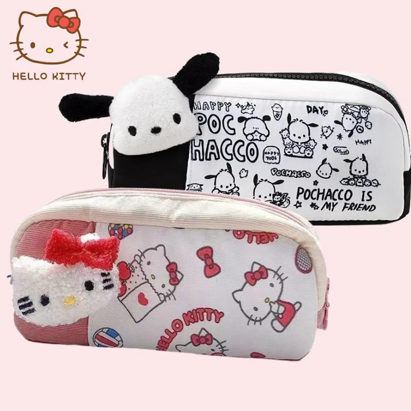 

Kawaii Plush Pencil Case High Beauty Girl Pen Bag Hello Kittys Pochacco Large Capacity Student Learning Supplies Girl Toy Gifts