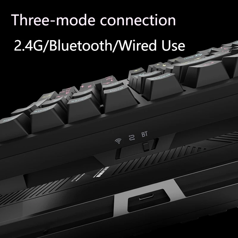 Teclados mecânicos semi-alumínio Atk V100 100% arranjo estrutura de junta tri-modo chave completa teclados para jogos intercambiáveis a quente
