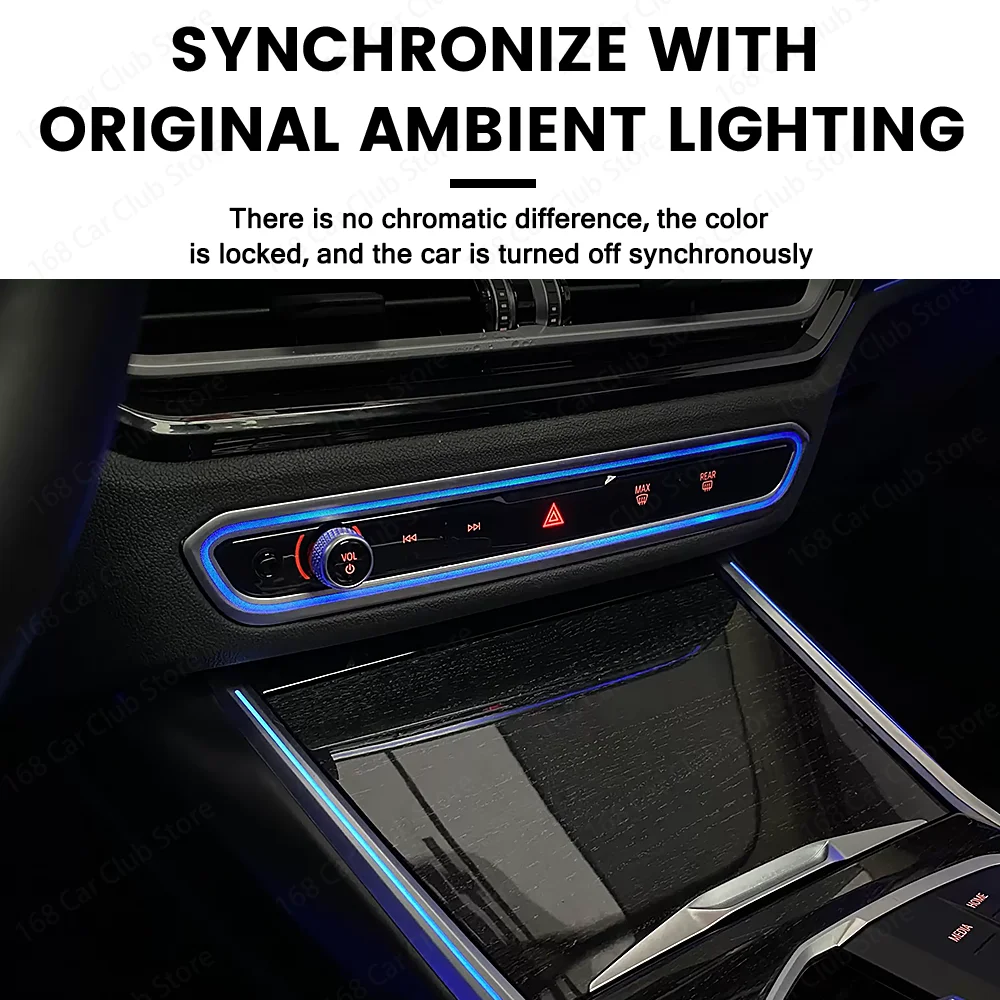 LED 11 Color Ambient Light Central Control Console Button Rack Ambient Light For BMW G20 G22 G26 X5 X6 X7 G05 G06 G07 Car 5