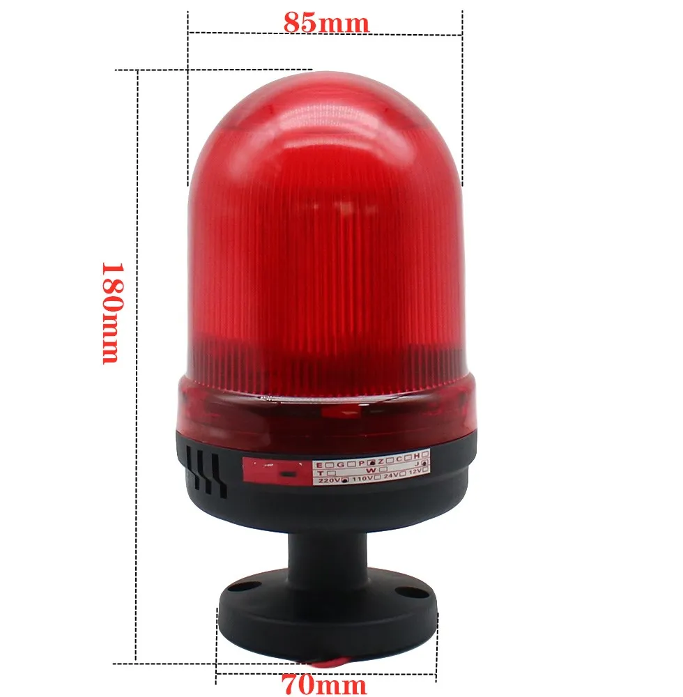 Led strobe light signal warning light with alarm sound rotating conjoined yellow blue red green LED warning light 12V 24V 220V