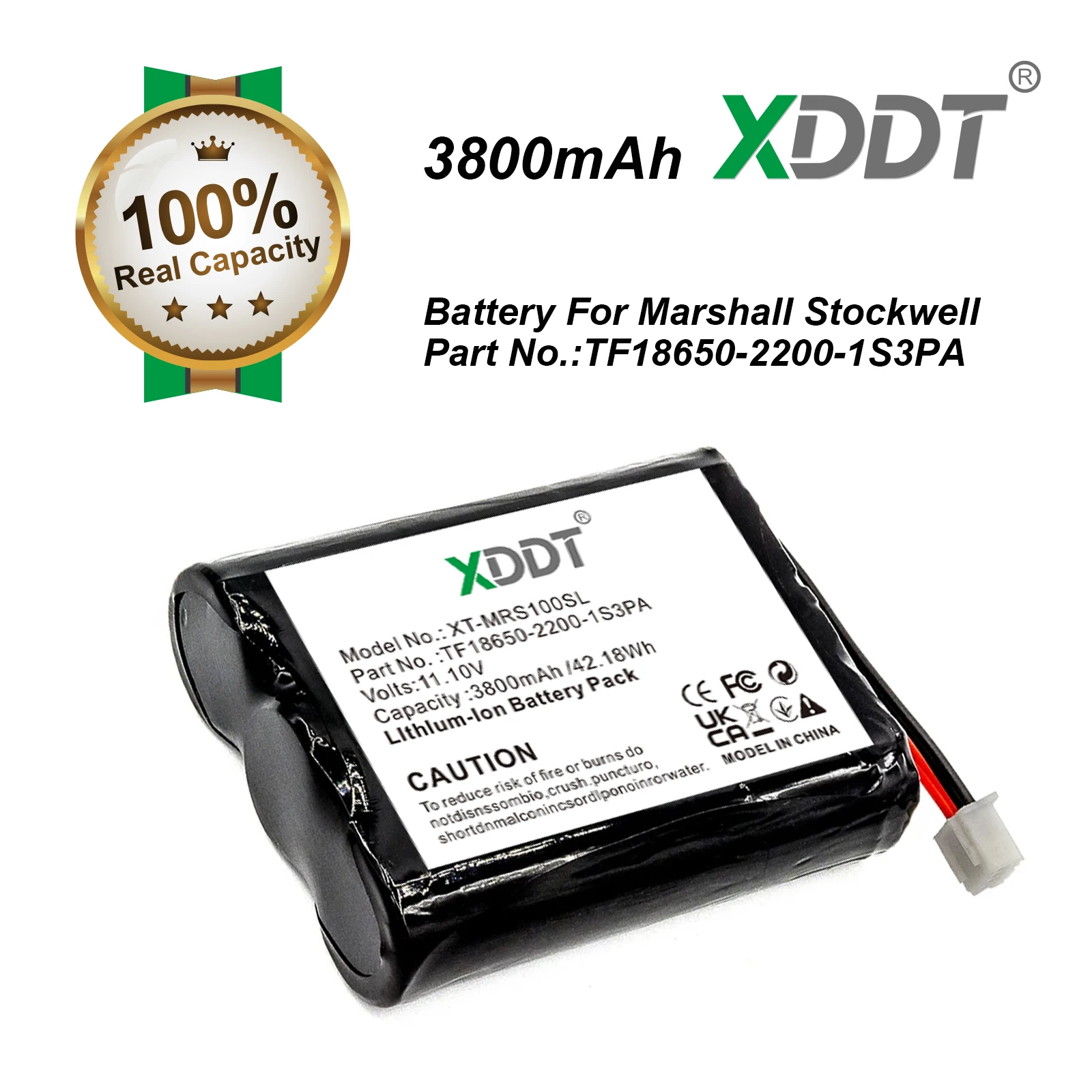 XDDT KIPNO 11.1V 3800mAh Speaker Battery TF18650-2200-1S3PA for Marshall Stockwell with tools and gifts