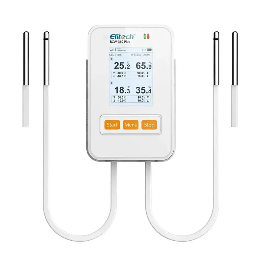 New Elitech RCW-360 Plus Plastic Material Real Time Monitoring Temperature and Humidity Data Logger with TFT Screen 4G/WIFI