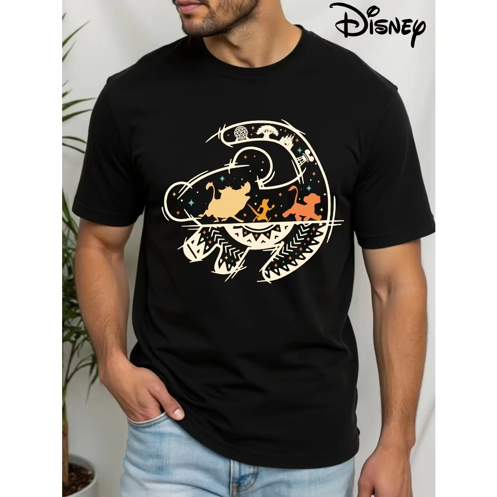 

Мужская футболка с рисунком Disney Lion King Hakuna Matata — повседневная летняя футболка с дизайном в стиле Animal Kingdom с изображением Симбы, Налы, Кову и Киары