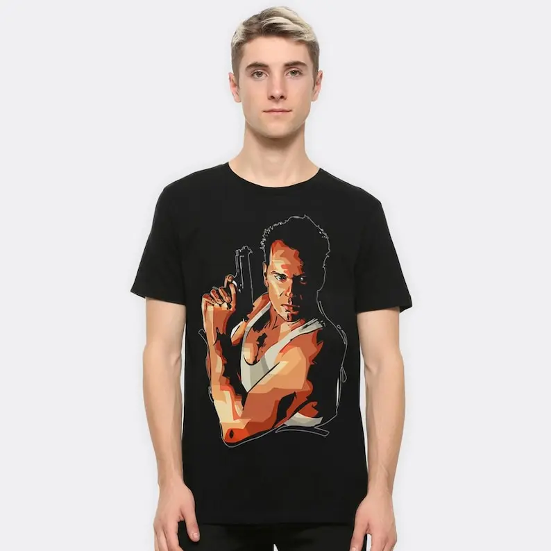 Die Hard John McClane T-Shirt, Bruce Willis Shirt, Men's and Women's Streetwear Tees Short Sleeve Harajuku Breathable