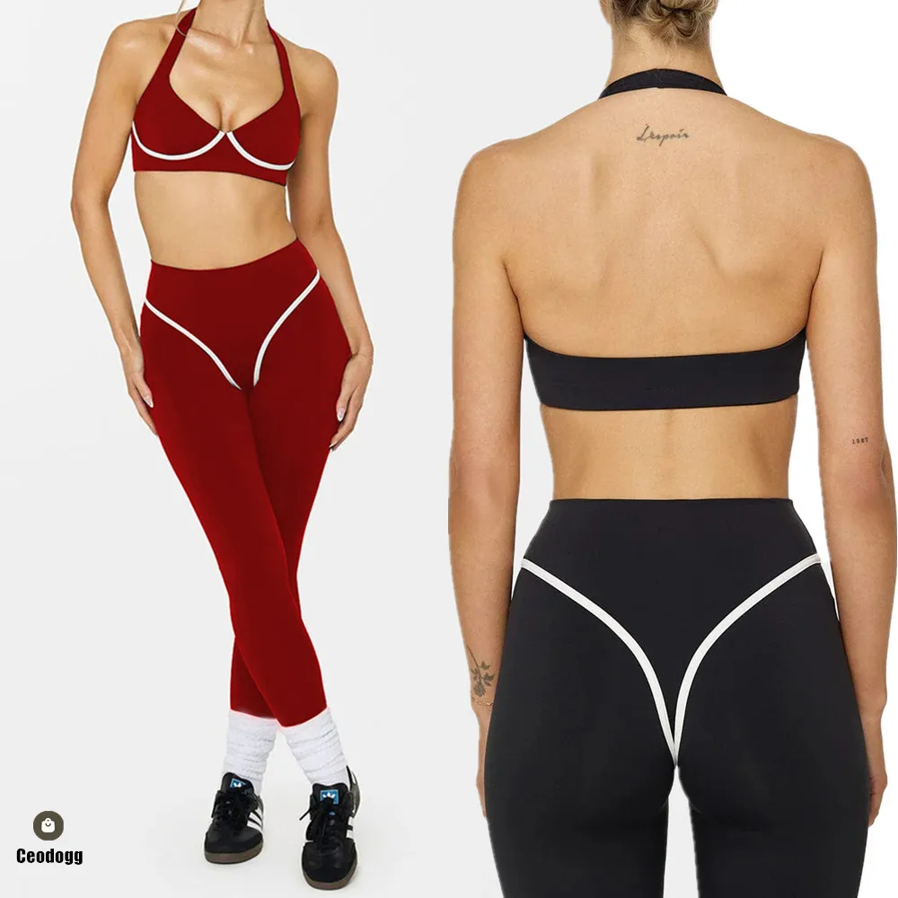 

2PCS Yoga Set Women Tracksuit Sports Bra High Waist Legging Outfit Gym Fitness Running Workout Clothes Push Up Sportswear XP308
