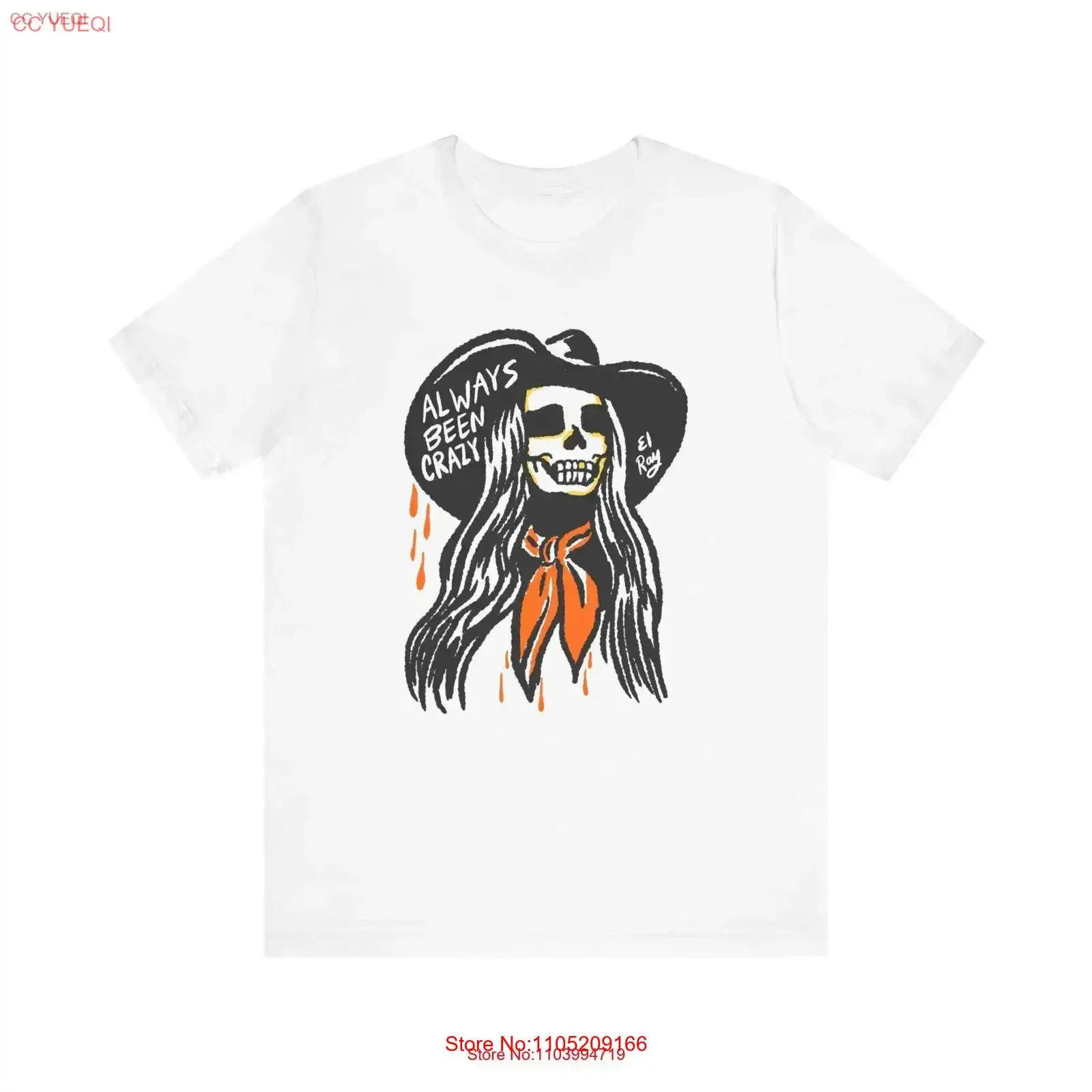 

Crazy Cowgirl el Ray art T Shirt vintage Washed fashion graphic streetwear Stylish Unisex Slightly Casual homme Comfortable