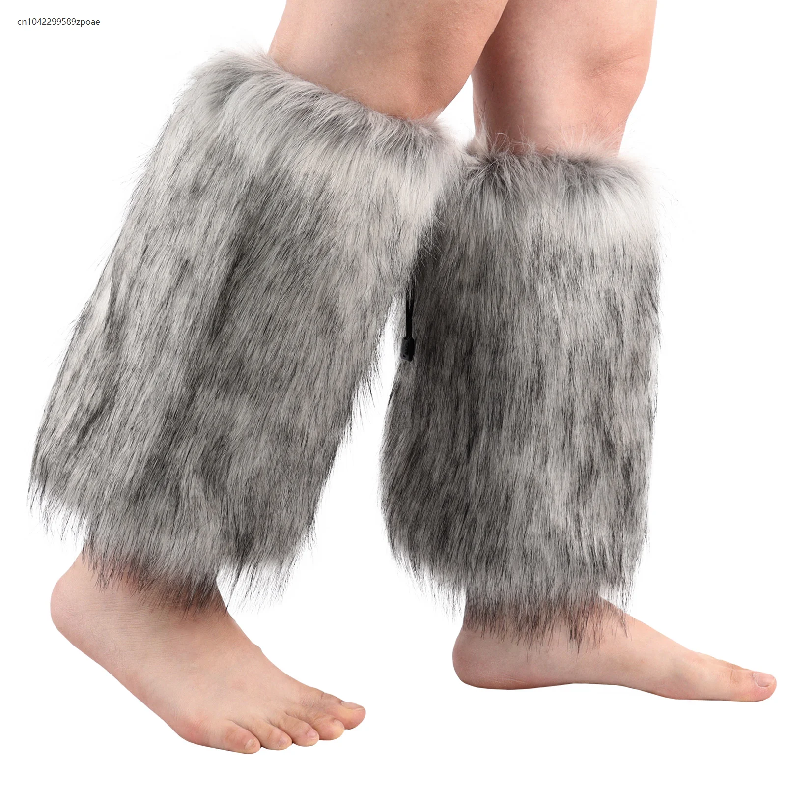 Medieval Viking Plush Calf Mid-tube Leg Cover Artificial Fur Leg Warmer Fur Boot Cover Comic Exhibition Cosplay Accessories Prop 6