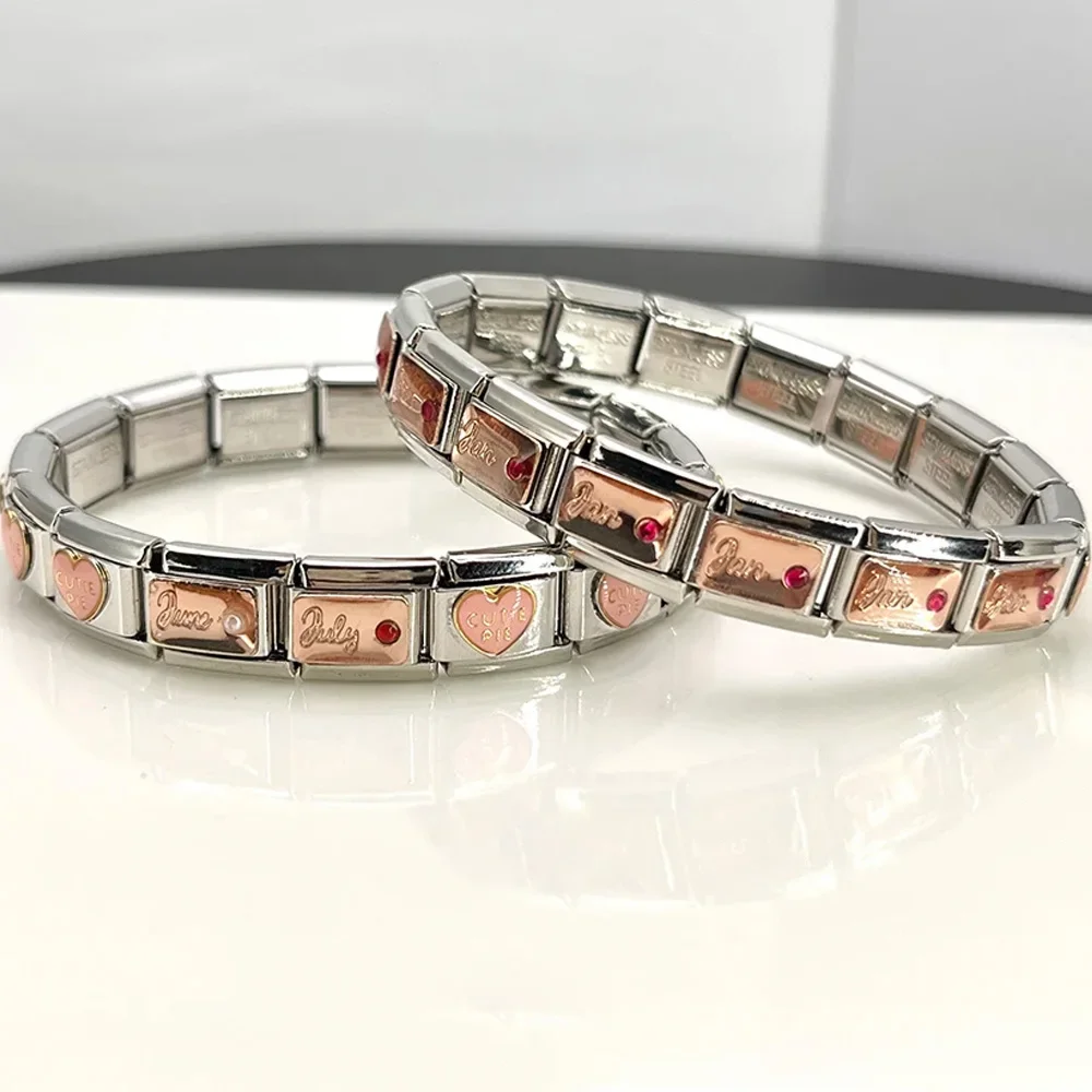 2025 جديد 12 شهر عيد ميلاد حجر سحر الإيطالية الفولاذ سوار للنساء صالح 9 مللي متر ربط سلسلة DIY بها بنفسك صنع هدايا عيد ميلاد الموضة #2