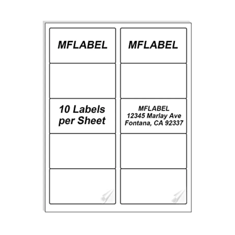 

2x4 Shipping Labels - 25 Sheets 250 Labels for Laser Inkjet Printers 10-UP FBA Address Stickers Matte White Self-Adhesive Maili