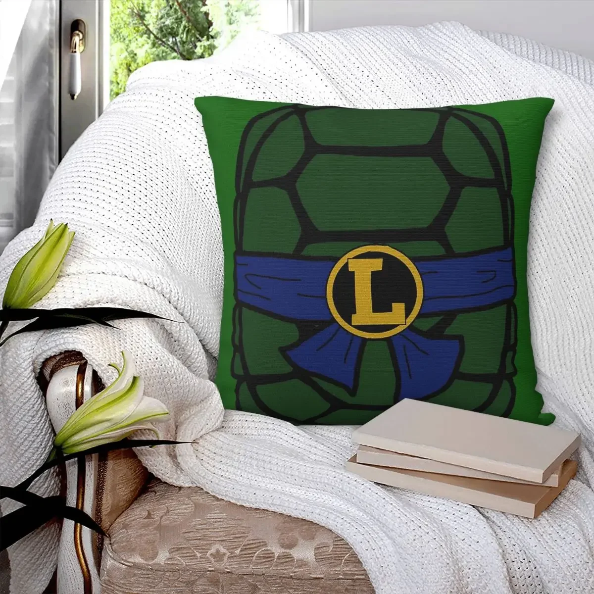 

Ninja Turtle Leo Square Pillowcase Pillow Cover Polyester Cushion Zip Decorative Comfort Throw Pillow for Home Car