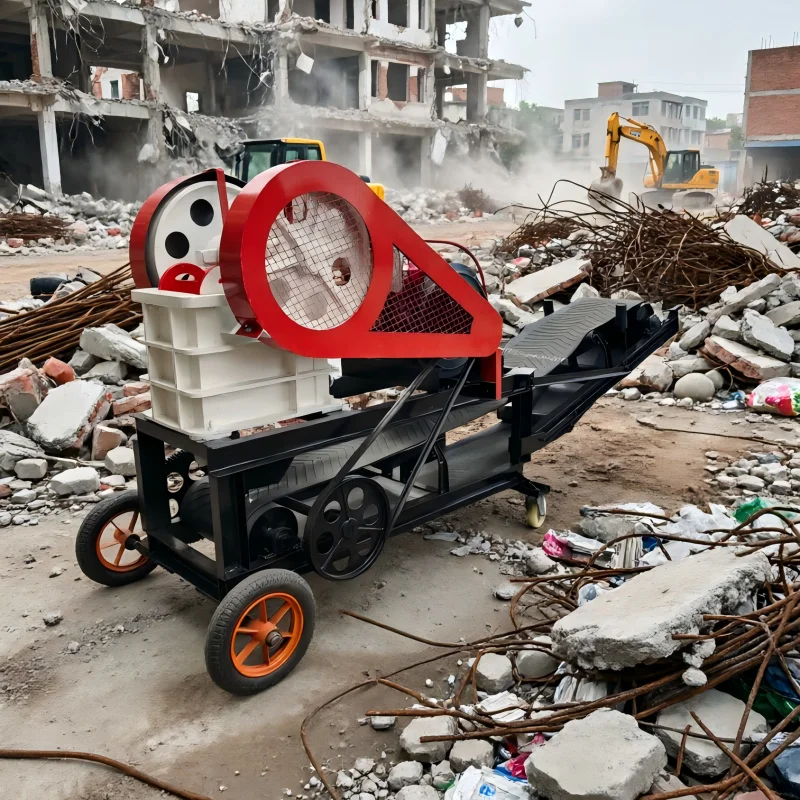 Portable Efficient AC Motor Powered Mobile Jaw Crusher Equipment Vibrating Feeder Conveyor High Productivity Ore Processing