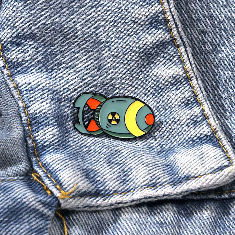 Cute Cartoon Bomb Enamel Brooch Creative World Peace Gift Lapel Pin Badge Backpack Clothing Hat Accessories