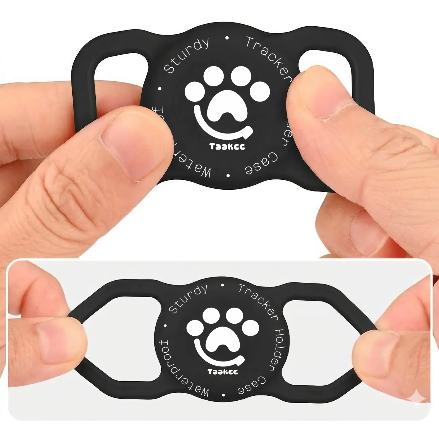 TAAKCC IP68 Waterpoof Dog Airtag Holder, Stretchy Silicone Full Body Covered Holder for Apple Air Tag for Dog Cat Collar view 6