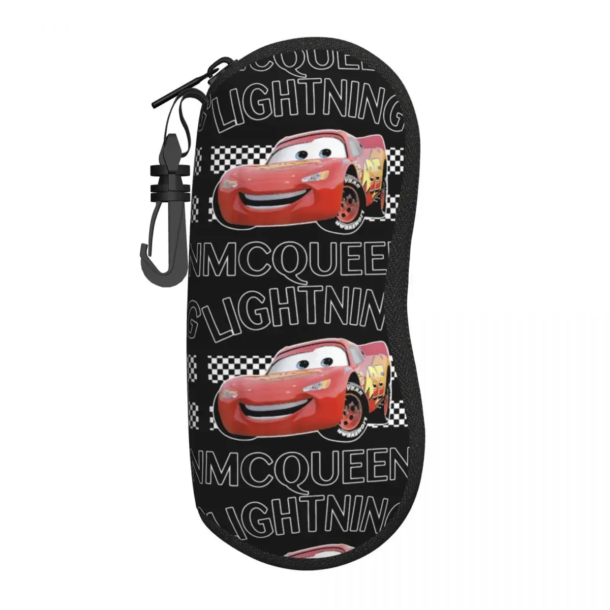 Lightning McQueen Cars Glasses Case Anti-Fall Zipper Cartoon Glasses Storage Box Print Eyeglasses Box