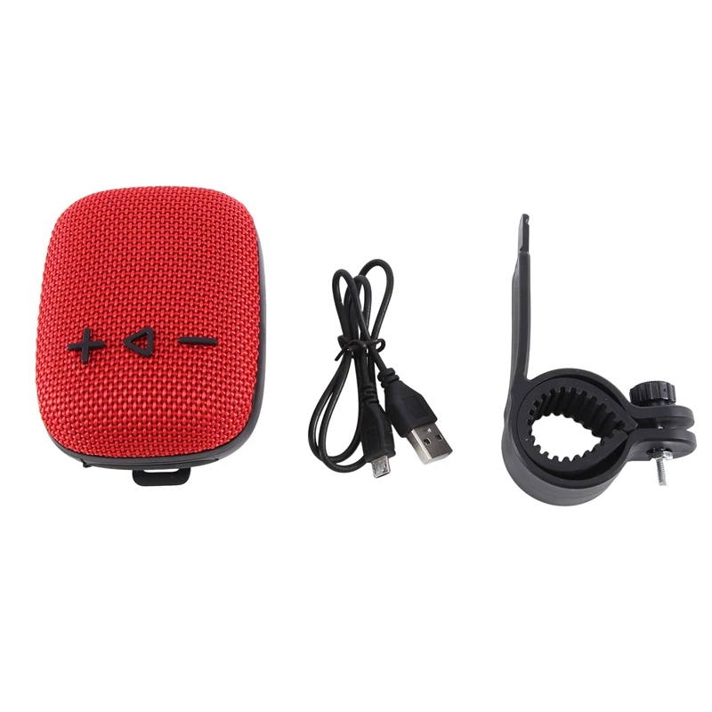 WIND3 Wireless Bluetooth Speaker Outdoor Bicycle With Fixed Bracket Mini Subwoofer Card Mini Audio 9X7.3X3.6Cm Durable Red