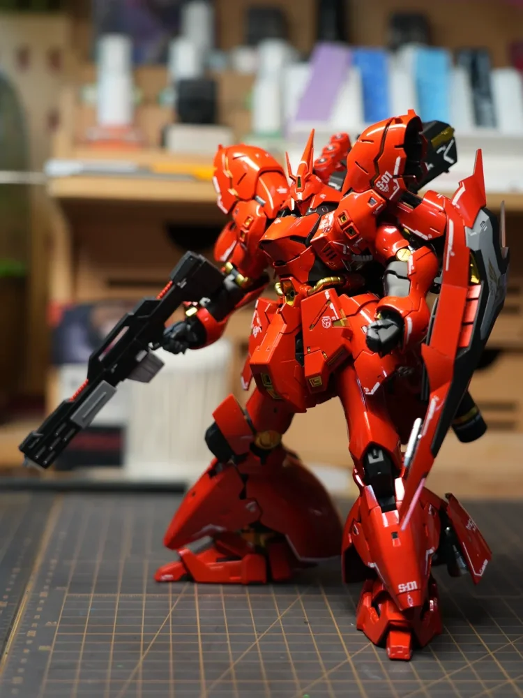 Sazabi RG 1/144 Mech Assembly Model Kit Actiefiguren Jongen Puzzel Speelgoed Cadeau Collectible Desktop Ornament Pop Met Watersticker - afbeelding 2