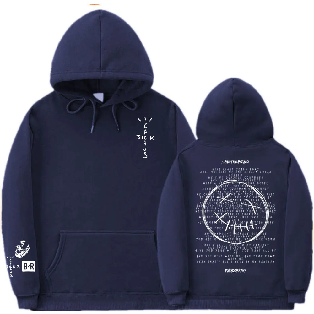 Cactus Jack Double Sided Logo Print Hoodie Male Fleece Hoodies Men Women Oversized Hip Hop Style Sweatshirt Hood Pullover