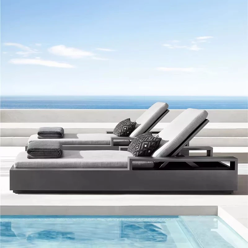 

Hotel Patio Aluminum Frame Lounge Chair Villa Garden Swimming Poolside Chair Sun Lounger