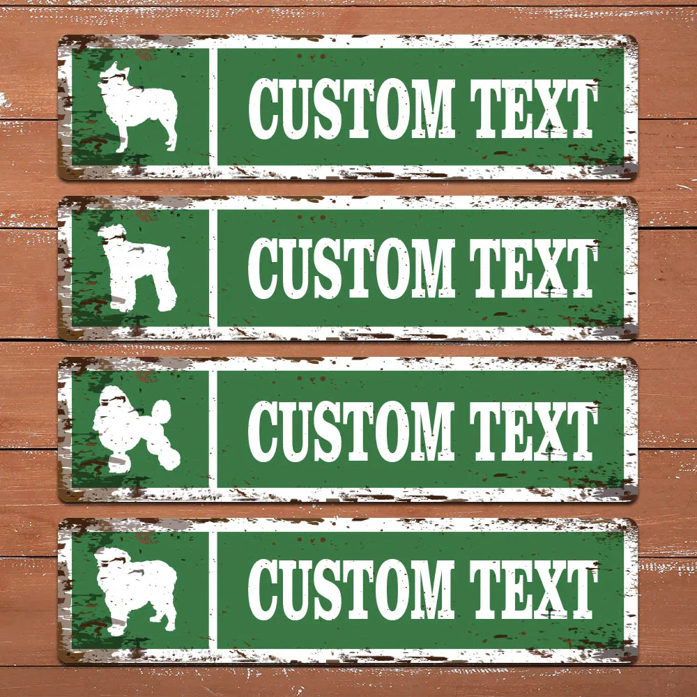 

1pc nice dogs Personalized Text Iron Wall Signs Tin Plate Signs Decor Living Room Bedroom Removable